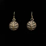 Ørehængere bronze - Yggdrasil Livets Træ, masiv, massive, runde, yggdrasil, livets træ, livstræet, vikingesmykker, øreringe, ørehængere, vikingeøreringe, gyldne, bronze, smykker, aser, nordiske, guder, museumssmykker, kopi, fund, udgravninger, kobber, biti, ribe, elegante, flotte, specielle, særlige,
