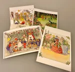 Postkort pakke - Elsa Beskow Blomsterbørn, blomsterbarn, blomsterfesten, jordbærfamilien, jordgubbfamilien, putte i blåbærskoven, elsa beskow, elsa, besekov, svensk, sverige, eventyr, nostalgisk, biti, ribe