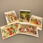 Postkort pakke - Elsa Beskow Blomsterbørn, blomsterbarn, blomsterfesten, jordbærfamilien, jordgubbfamilien, putte i blåbærskoven, elsa beskow, elsa, besekov, svensk, sverige, eventyr, nostalgisk, biti, ribe