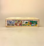 Elsa Beskow trææske med 4 puslespil - Pippi og Emil, spil, puslespil, gaveide, børnebørn, dåb, dåbsgave, barnedåb, fødselsdag, pippi langstrømpe, astrid lindgren, emil, fra lønneberg, småland, eventyr, helte, biti, ribe,, Pippi & Emil Trææske med Astrid Lindgren 4 puslespil