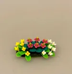 Miniature Bed med sommerblomster, garden, gartner, have, havearbejde, havearkitekt, blomster, sommerblomster, gavekort, symbolsk, gaveide, sangskjuler, haveentusiast, uddannet, landskabsarkitekt, planteskole, biti, ribe, miniaturer, dukkehus, ting til, tilbehør,