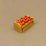 Miniature Kasse med Græskar, halloween, oktober, dukkehuset, efterårspynt, miniaturer, miniature, dukkestuen, grønt, grøntsager, legemad, grønthandel, sætterkasse, gavekort, pengegave, sangskjuler, biti, nissetilbehør,