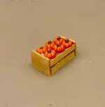 Miniature Kasse med Græskar, halloween, oktober, dukkehuset, efterårspynt, miniaturer, miniature, dukkestuen, grønt, grøntsager, legemad, grønthandel, sætterkasse, gavekort, pengegave, sangskjuler, biti, nissetilbehør,
