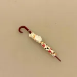 Miniature Paraply Blomstret, feminin, dame, paraply, parasol, lady, fin, dame, dukkehus, tilbehør, ting til, sætterkasse, sættekasse, sangskjuler, symboslk, gave, gaveide, gavekort, regnvejr, rain, biti, ribe