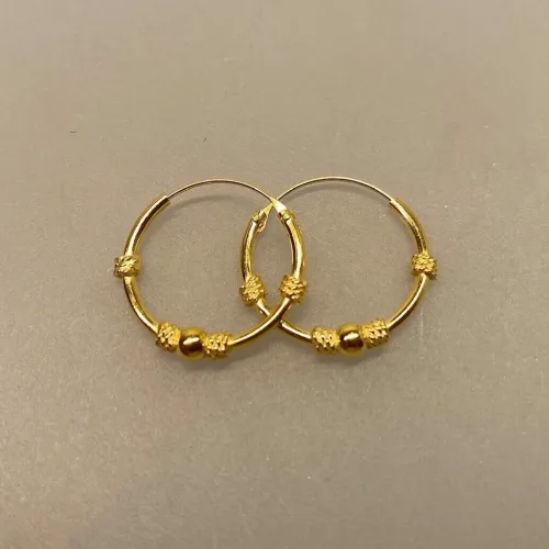 Creoler - Ø 16 mm øreringe forgyldt sølv med kugle og 4 snoninger, ægte, sterling sølv, guld, hoops, ringe, runde, øreringe, ørenringe, guldøreringe, smykker, forgyldt, guldbelagt, karat, 14, 18, 24, holdbare, billige, specielle, nice, moderne, stine a, maanesten, tilbud, danske, brands, enamel, pico, biti, ribe