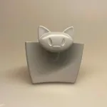 Holder til krus - Kat Grå, tepose, tebrev, holder til, beholder, utensilio, brugt tepose, småkage, kiks, kaffepause, tepause, eftermiddagste, afternoon tea, kaffehygge, hygge, smart, sjov, gave, gaveide, kat,