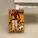 Miniature Emalje skilte, reklameskilte, butiksskilte, butiksreklame, emaljeskilt, emaljeskilte, gamle, dukkehus, købmandsbutik, miniature, mini, dukkebutik, købmand, høker, landhandel, 1:12, biti, ribe