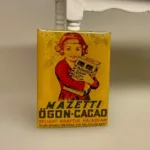 Miniature Emalje skilt - Mazetti, kakao, cacao, varm shokolde, Miniature Emalje skilte, reklameskilte, butiksskilte, butiksreklame, emaljeskilt, emaljeskilte, gamle, dukkehus, købmandsbutik, miniature, mini, dukkebutik, købmand, høker, landhandel, 1:12, biti, ribe