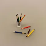 Miniature Farveblyanter, Miniature, kunstmaler, maling, oliekridt oliefarver, miniature, mini, maleri, maler, sangskjuler, kunst, gavekort, symbolsk, sætterkasse, sættekasse, dukkehus, dukkestue, ting, til, tilbehør, nisser, nisse, 1:12, farver, kreativ,