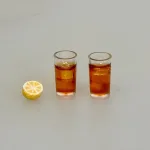 Miniature Halv Citron, Miniature Glas med Iste eller Cola, 5129, 2 styk, sæt, cuba libre, rom og cola, coke, cola, iste, ice tea, fersken, isterninger, glas, dukkehus, skala, 1:12, ferie, drinks, sang, skjuler, symboslk, gave, gaveide, gavekort, cafe, rejse, efterløn, pension, afskedsgave, konfirmation, konfrmand, biti, ribe, nisser, nissedør, nissehus, tilbehør, ting, til, dukkehus, dukkehusting, dukkehustilbehør, mad, drikke,