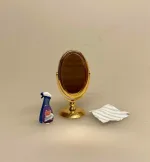 Miniature Glasspray Glass Plus, glassex, vinduesspray, glasrens, rengøring, 1:12, dukkehus, ting, tilbehør, sætterkasse, sættekasse, nissebo, nisser, sangskjuler, rengøringsjob, symbolsk, gave, ide, rengøringshjælp, biti, ribe