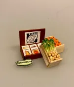 Miniature Kasse med Asparges & Champignon, Miniature Hokaido Græskar, Hokkaido, Hokaido, Halloween, pumpkin, Miniaturer , grøntsager, køkkenhave, grønt, miniature, dukkehus, ting, tilbehør, nisser, sættekasse, symbolsk gave, gavekrot, færdiguddannet, gartner, grønne fingre, have, havearbejde, planteskole, biti, ribe, 1:12