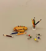Miniature Malertuber, kunstmaler, maling, oliemaleri, oliefarver, miniature, mini, maleri, maler, sangskjuler, kunst, gavekort, symbolsk, sætterkasse, sættekasse, dukkehus, dukkestue, ting, til, tilbehør, nisser, nisse, 1:12, farver, kreativ,