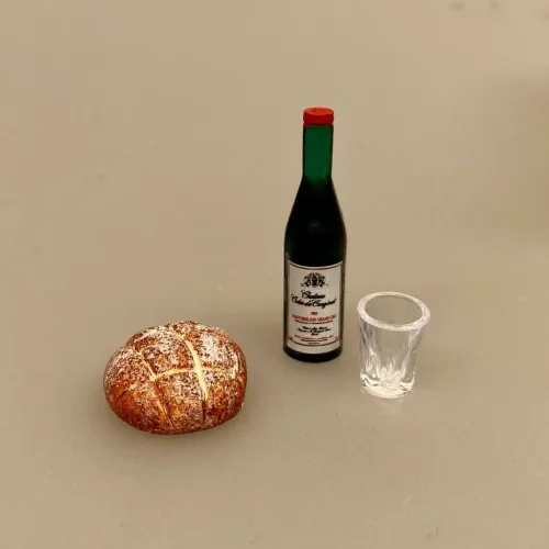 Miniature Rundt Brød, bageri, bagerbutik, bagekursus, den store bagedyst, langtidshævet, surdej, dukkehus, tilbehør, ting til, dukkehuset, dukkehjem, miniature, dukkemad, sætterkasse, sættekasse, nisser, nissedør, nissebo, legemad, biti, ribe, sangskjuler, symbolsk, gave, gavekort