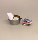 Miniature Vaskebalje Zink, balje, vaskebalje, zinkkar, zinkbalje, dukkehus, nissedør, nisse, tilbehør, ting til, dukkehusting, miniaturer, 1:12