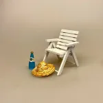 Miniature Havestol af træ hvid, Miniature Solstol af træ hvid, solstol, liggestol, pool, driverliv, pension, efterløn, rejsegavekort, solferie, ferie, ferierejse, syd på, solbadning, daser, daseferie, all inclusive, gaveide, gave, gavekort, miniature, dukkehus, møbler, terrasse, havemøbler, terrassemøbler, 1:12, sangskjuler, symbolsk, gaveide, pengegave, biti, ribe, miniaturer, dukkemøbler