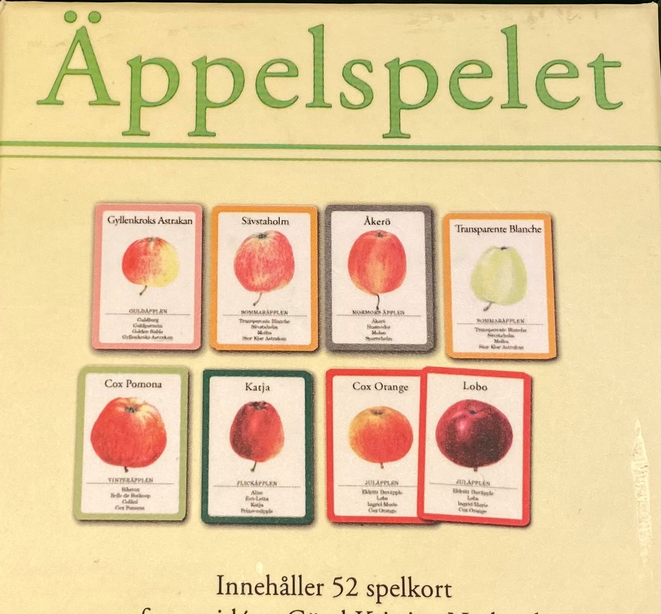 Kortspil - Æbler smukke æblemotiver af forskellige sorter