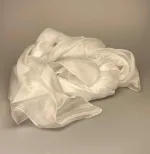 Silketørklæde Pongé 1410 XL - Hvidt, konfirmation, konfirmand, bryllup, brud, brrudetilbehør, silke, ren, ægte, 100%, hvidt, hvid, stola, bolero, fest, over skuldrene, stola, sjal, silketørklæde, stort, let, fnuglet, tyndt, eksklusivt, flot, biti, ribe