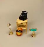 Miniature Emalje skilt - Osram, skilt, butiksskilt, emaljeskilt, retro, reklameskilt, dukkehus, dukkehuset, miniature, 1:12, små, tilbehør, ting til, nisser, nissedør, sætterkasse, sættekasse, gammeldags, købmand, købmandsbutik, el, el-salg, lamper, elpærer, glødepære, biti, ribe, symbolsk, gave, sangskjuler, færdiguddannet, elektriker