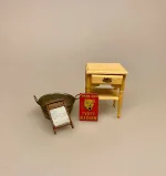 Miniature Emalje skilt - Tvätt Björn, vaskebjørn, tøjvask, vaskemiddel, vaskepulver, retro, gamle dage, skilt, emaljeskilt, reklameskilt, miniaturer, mini, tilbehør, ting til, dukkehus, dukkehuset, dukkestue, købmandsbutik, vaskeri, vaskekone, nisser, nissemor, nissedør, biti, ribe
