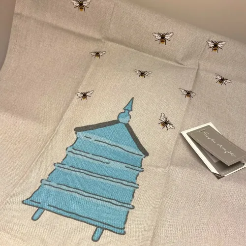 Viskestykke Bomuld med tryk - Bier og Bistade