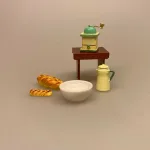 Miniature Hvid Køkkenskål porcelæn, dejfad, dejskål, bageskål, keramikskål, keramik, mini, mikro, 1:12, nisser, nissetilbehør, nisseting, dukkemad, nissedør, ting til, tilbehør dukkehus, miniaturer, sætterkasse, sættekasse, sangskjuler, julekalender, pakkekalender, jul, biti, ribe