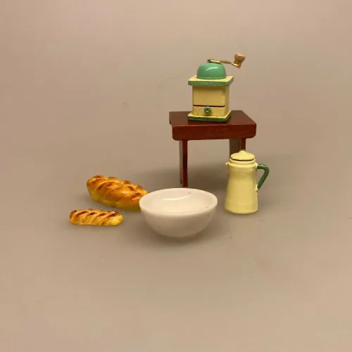 Miniature Hvid Køkkenskål porcelæn, dejfad, dejskål, bageskål, keramikskål, keramik, mini, mikro, 1:12, nisser, nissetilbehør, nisseting, dukkemad, nissedør, ting til, tilbehør dukkehus, miniaturer, sætterkasse, sættekasse, sangskjuler, julekalender, pakkekalender, jul, biti, ribe