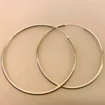 Creoler i sølv Ø 50 mm glatte hoops 2 mm