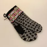 Strikkede Luffer Uld med Foer - Sort-Grå Lys Multi, akshara, fv.1, 9425, luffer, vanter, uldne, strikkkede, strikluffer, damevanter, dameluffer, kradser ikke, bløde, vare´me, forede, med foer, biti