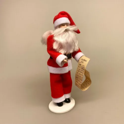 Dukke Mand - Julemand, kostume, outfit, klædt ud, nissedør, julestue, jul, i, dukkehuset, dukkestuen, nisserne, tilbehør, dukkehusdukke, dukker, til, 1:12, jul, juleting, julepynt, sjov, sangskjuler, biti, ribe