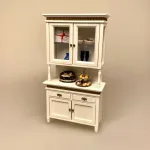 Miniature Chatol med guldkant - hvidt, chartol, spisestue, møbel, skab, buffet, dukkehus, dukkehusting, dukkehusmøbler, møbler, miniaturer, 1:12, dukkemøbler, nisser, nissehus, nissebo, juleting, julekalender, lav selv, nissedør, håndlavet, titanians palads, symbolsk, gave, gaveide, elegant, stilmøbler, biti, ribe