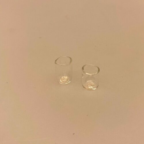 Miniature Drikkeglas glas enkle, mundblæste, mundblæst, miniaturer, service, glas, kvalitet, dukkehus, dukkehusting, ting til, tilbehør, sætterkasse, sættekasse, dukkestue, biti, ribe