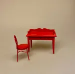 Miniature Metal Stol - Rød, julemøbler, til, nisser, nissedør, nissebo, tilbehør, dukkehus, møbler, miniature, stol, lille, bitte, 1:12, skala, sangskjuler, stilleben, snelandskab, birgitte frigast, nisser, cafe, skole, biti, ribe, dukkemøbler, dukkestue, dukkehustilbehør, dukkehusmøbler,