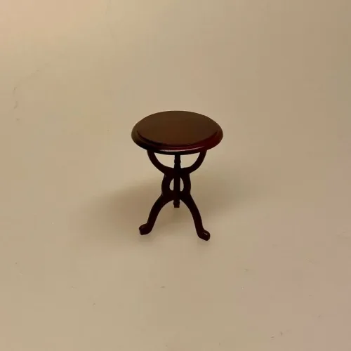 Miniature Sidebord Rundt Mahogni, lille, sidebord, lampebord, træbord, dukkehus, dukkehusmøbler, dukkehusting, dukkehustilbehør, dukkehuset, dukkestue, dukkemøbler, biti, ribe