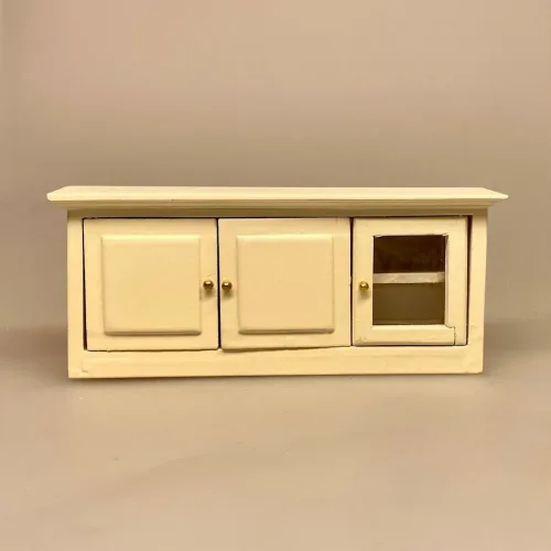 Miniature Skænk med Skabe Creme, køkkenskab, overskab, vægskab, lav, skænk, lavt, køkkenmøbel, modul, køkkenmøbel, dukkekøkken, dukkehus, nisse, køkken, nisser, nissedør, nissebo, nissehus, dukkehusting, dukkehustilbehør, tilbehør, ting, til, klinik, tandlæge, skænk, skab, kommode, buffet, laboratorium, forskning, kemi, fysik, kemilokale, forsøg, naturvidenskab, lærer, uddannet, færdig, symbolsk, gave, kemiingeniør, biokemi, biolog, , dukkehusmøbler, dukkestue, miniaturer, miniature, små, møbler, sjov, gavekort, færdig, uddannet, bevis, biti, ribe, apoteker