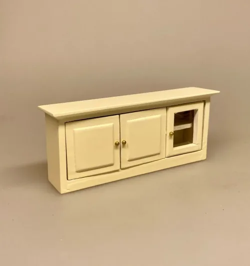 Miniature Skænk med Skabe Creme, køkkenskab, overskab, vægskab, lav, skænk, lavt, køkkenmøbel, modul, køkkenmøbel, dukkekøkken, dukkehus, nisse, køkken, nisser, nissedør, nissebo, nissehus, dukkehusting, dukkehustilbehør, tilbehør, ting, til, klinik, tandlæge, skænk, skab, kommode, buffet, laboratorium, forskning, kemi, fysik, kemilokale, forsøg, naturvidenskab, lærer, uddannet, færdig, symbolsk, gave, kemiingeniør, biokemi, biolog, , dukkehusmøbler, dukkestue, miniaturer, miniature, små, møbler, sjov, gavekort, færdig, uddannet, bevis, biti, ribe, apoteker