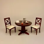 Miniature Spisebor0d Rundt Mahogni, spisebord, dukkehusmøbler, dukkehus, dukkehuset, dukkehustilbehør, dukkehusting, miniature, miniaturer, ting til dukkehus, firkantet, biti, ribe, gavekort, symbolsk gave, gave, bord i gave, gavekort til møbler,valnød, valnøddebrunt, brun bejdset, brunt bord, spisebord, nisser, nisserne, tilbehør, ting til, rundt, spisebord, dukkemøbler, 1:12,