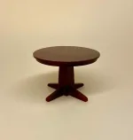 Miniature Spisebord Rundt Mahogni, spisebord, dukkehusmøbler, dukkehus, dukkehuset, dukkehustilbehør, dukkehusting, miniature, miniaturer, ting til dukkehus, firkantet, biti, ribe, gavekort, symbolsk gave, gave, bord i gave, gavekort til møbler,valnød, valnøddebrunt, brun bejdset, brunt bord, spisebord, nisser, nisserne, tilbehør, ting til, rundt, spisebord, dukkemøbler, 1:12,