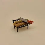 Miniature sav - Snedkersav , Miniature brænde på stativ, brænde, komfur, ovn, tænde op, gammeldags, dukkestue, dukkehus, miniaturer, til, ting, tilbehør, nisser, nissedør, nissehus, nissebo, nissetilbehør, birgitte frigast, god morgen nisser, dukkehusting, dukkehustilbehør, 1:12, skoven, jule, juleting, stilleben, snelandskab, biti, ribe