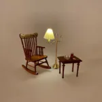 Miniature Gulvlampe messing med hvid foldeskærm, le klint, plisse, skærm, plisseret, dukkehus, tilbehør, ting til, dukkehuset, lamper, belysning, batteri, nisser, nissehus, nissebo, nissedør, hygge, julekrybbe, julelandskab, mini, lamper, biti, ribe