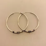 Ø 40 mm Creoler sølv med sol og glat bevikling, Sølvøreringe, sølv smykker, ørenringe, øreringe, runde, ringe, hoops, creol, creoler, boho, boheme, chick, design, ægte sølv, sterling sølv, oxyderet, mønster, bevikling, snoning, pynt, street, cool, biti, ribe, sølv hoops,