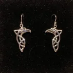 Vikinge Øreringe i sølv - Odins to ravne Åbent flet, ravne, hugin, munin, information, oplysning, viden, nyheder, odin, aser, museumssmykker, vikinger, vikingesmykker, ægte, sølv, øreringe, fugle, originale, fund, biti, ribe,