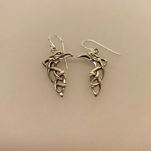 Vikinge Øreringe i sølv - Odins to ravne Åbent flet, ravne, hugin, munin, information, oplysning, viden, nyheder, odin, aser, museumssmykker, vikinger, vikingesmykker, ægte, sølv, øreringe, fugle, originale, fund, biti, ribe,