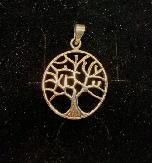 Vikingevedhæng i sølv - Livets træ Yggdrasil stiliseret stort, livets træ, livstræet, vikingesmykker, museumssmykker, gamle, nordiske, guder, tro, aser, asatro, asgård, midgård, udgård, ask, ygdrasil, kopi, smykker, ægte, originale, fund, biti, ribe