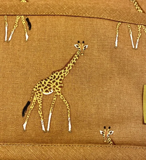 Grydelap - bomuld med tryk - Giraffer, giraf, savanne, afrika, dyr, vilde, safari, storvildt, brændte farver, sol, sahara, køkken, tekstiler, grydelap, grydelapper, gave, gaveide, flot, biti, ribe, nyhed