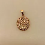 Vikingevedhæng i bronze - Livets træ Yggdrasil med keltisk krone, keltisk, flet, evighed, mytologi, nordisk, nordiske, guder, aser, asatro, gamle, ask, træ, livstræ, livstræet, for altid, gaveide, konfirmation, barnedåb, dåb, kobberbryllup, symbolik, ægte, original, kopi, smykker, vikingesmykker, museumssmykker, fund, udgravninger, biti, ribe,