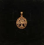 Vikingevedhæng i bronze - Livets træ Yggdrasil med keltisk krone, keltisk, flet, evighed, mytologi, nordisk, nordiske, guder, aser, asatro, gamle, ask, træ, livstræ, livstræet, for altid, gaveide, konfirmation, barnedåb, dåb, kobberbryllup, symbolik, ægte, original, kopi, smykker, vikingesmykker, museumssmykker, fund, udgravninger, biti, ribe,