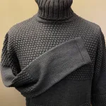 Fuza - Merino uld Pullover - Nyhavn Navy, mørkeblå, marineblå, blå, sømandsstrik, sømandssweater, sømandstrøje, matros, fisker, strik, trøje, sweater, rullekrave, høj halset, rullekravetrøje, rullekravestrik, rullekravesweater, merino, uld, blød, kradser ikke, behagelig, klassisk, dansk, design, mønster, perlestrik, glat strikket, lige, hipster, cool, smart, klassisk, biti, ribe, håndstrikket, kvalitet