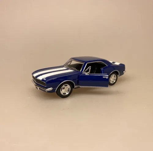 Modelbil Camaro Z - Mørkeblå, sportsvogn, racer, bil, Chevrolet, camario, modelbil, original, kopi, ægte, kvalitet, metal, flot, samler, samleobjekt, drenge, drøm, gaveide, kørekort, 30 år, 18 år, ny bil, dekorativ, biti, ribe, amerikaner, biler,