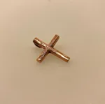 Vedhæng i bronze - Kors Enkelt Rustikt, jelling, jellingkorset, harald blåtand, gorm den gamle, thyra, fund, original, kristnede, danerne, vikinge, kors, museumssmykker, bronze, kobber, gave, biti, ribe